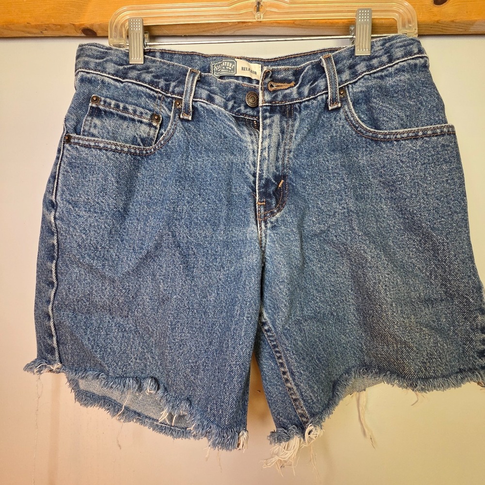 Levi Strauss Boys 14 Husky Cutoff Denim Shorts Blue 100% Cotton Y2K Western